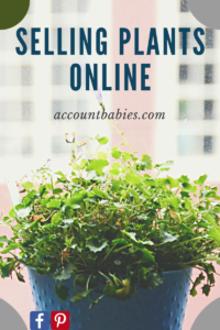 a graphic to save with the title "selling plants online" and the website address.